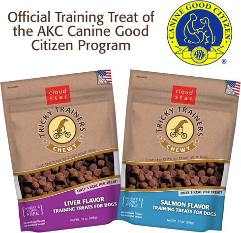 Cloud Star Tricky Trainers Crunchy Dog Training Treats 8 oz Pouch, Chicken Liver Flavor, Low Calorie Behavior Aid with 450 treats...