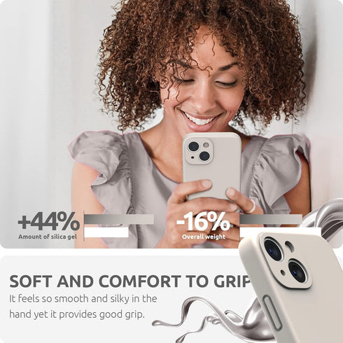 SURPHY Compatible with iPhone 13 Case with Screen Protector, (Camera Protection + Soft Microfiber Lining) Liquid Silicone Phone Case 6.1 inch 2021...