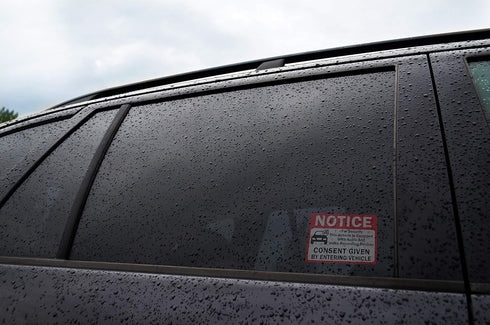 6-Pack Double Sided 3.5"x2.5"- Notice Vehicle is Equipped With Audio And Video Recording Devices Consent By Entering Car Sticker-Double Sided Viny...
