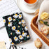 Fabric Notebook A6 Flower Embroidered Journal Daisy Printed Linen Hardcover Journal Pocket Ruled Notebook Blank for Women Girls Gifts Office and S...
