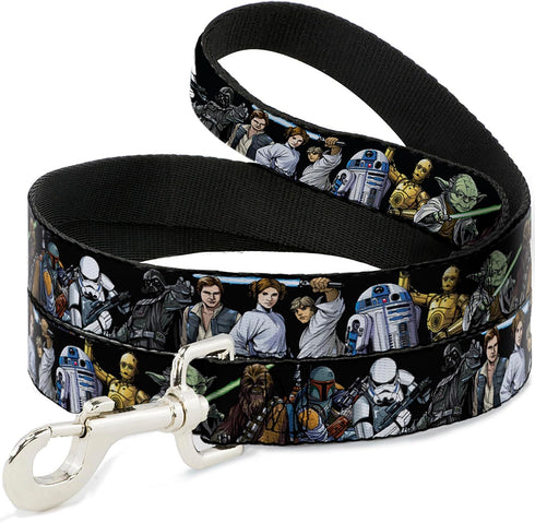 Star Wars Pet Leash, Dog Leash, Star Wars Classic Character Poses Black, 4 Feet Long 1.0 Inch Wide...