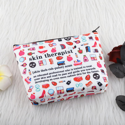 Skin Therapist Makeup Bag Skin Specialist Gift for Technician Skincare Lover Gift Dermatologist Gift Cosmetic Zipper Pouch (noun bag...