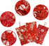 3 pcs Embroidered Red Envelopes, UNIIDECO Chinese Lunar New Year Lai Si Envelope Honhbao, Angpao Gift Wrap Bags Red Lucky Money Pockets for Spring...