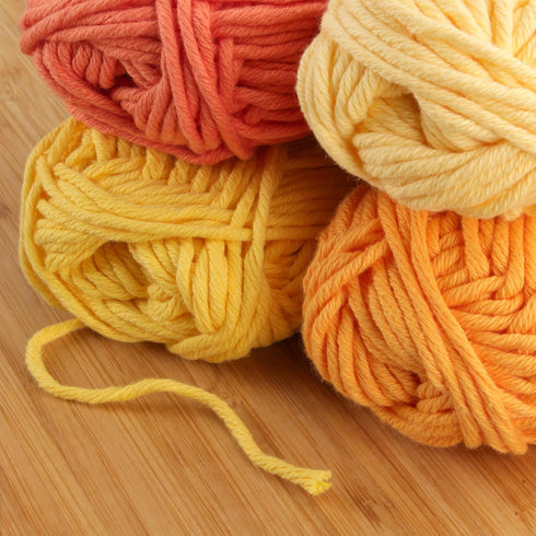 JubileeYarn Lacery Yarn - Chunky Cotton - 100g/Skein - Shades of Yellow - 4 Skeins......