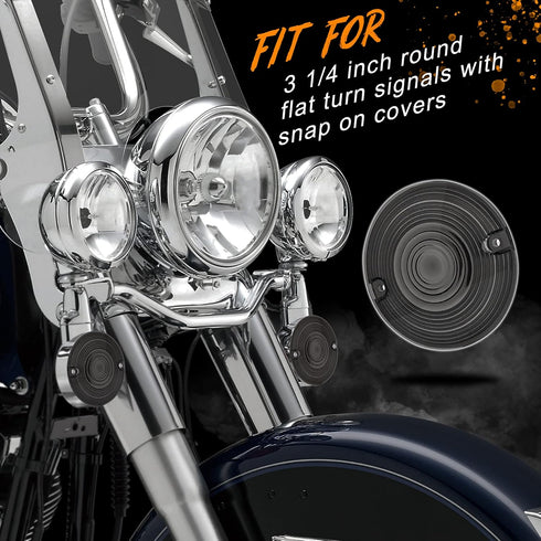 QUASCO Smoked Turn Signal Lens Cover for 3 1/4 Inch Flat Blinkers Compatible with Harley Street Glide Special Touring Softail Sportster Road King ...