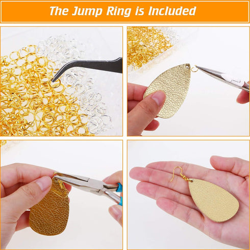 Thrilez Hypoallergenic Earring Hooks, 600Pcs Earring Making Kit with Hypoallergenic Earring Hooks, Jump Rings and Clear Rubber Earring Backs for D...