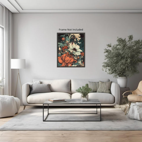 Posterizer 1 pcs-artistic surreal beautiful flowers-Floral & Botanical Art-Abstract & Modern Art-Decor for Home & Office- UNFRAMED Wall Art...