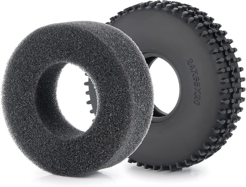 RCHUBAM 4PCS 1.0" Crawler Tires Rubber Tires 65mm for 1/18 TRX4M 1/24 Axial SCX24 Deadbolt Bronco RC Crawler Car...