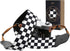 Padwa Lifestyle Black and White Plaid Camera Strap - 2" Wide Double Layer Cowhide Head,Cotton Camera Shoulder Straps,Grid Pattern Adjustable Camer...