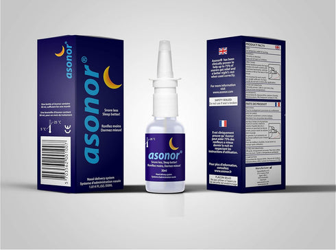 Asonor Snoring Nasal Spray - Fast Snore Stopper Drops for Better Sleep, Natural Breathing Relief - Helps Open The Throat & Air Passage While Sleep...