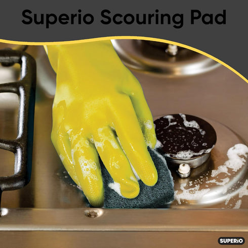 Scouring Pad Non-Scratching Scrubber Non-Scratch Cleaning Scrub Pads Heavy Duty Scouring Pad Reusable Kitchen Scrubbing Pad Pack of 15 Green, by S...