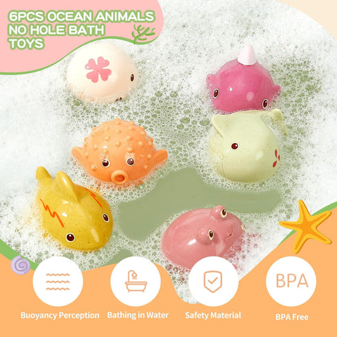 Bath Toys for Babies 6-12 Months, 10PCS Squirt Bath Toys Ocean Animals Bathtub Float Toy Water Table Toys Toddler Birthday Presents for Preschool ...