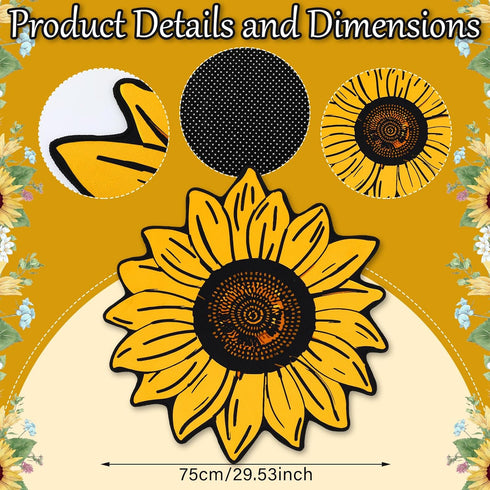 Extra Large Sunflower Welcome Doormat 29.5" x 29.5" Non Slip Area Rug Summer Decorative Floral Mat for Kitchen, Bathroom, Bedroom, Living Room, In...