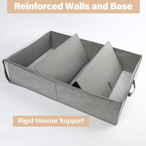 LotFancy Foldable Under Bed Storage Bags, Closet Organizers and storage bins, Clothes Blankets Organizer, with Clear Window and Reinforced Handles...