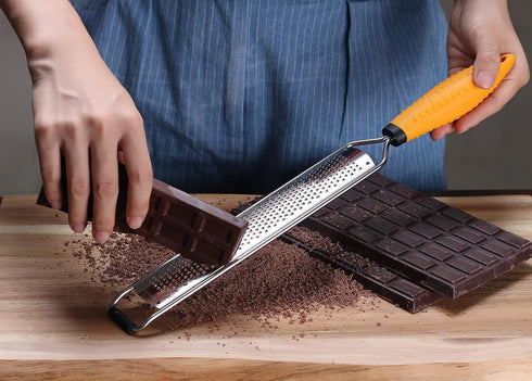Deiss PRO Citrus Lemon Zester & Cheese Grater — Parmesan Cheese, Lemon, Ginger, Garlic, Nutmeg, Chocolate, Vegetables, Fruits - Razor-Sharp Stainl...