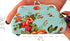 Home-X Canvas Coin Pouch Clasp Closure, Rose Pattern, Floral Coin Purse, Keys Wallet, Round-Blue (4" L x 3.5" H)...