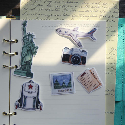 Waterproof Vintage Travel Sticker Pack (30pcs) Retro Travelling Tourism Stickers for Laptop Pad Computer Vacuum Flask Planner Post Card Letter Art...