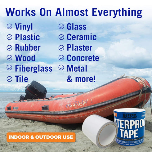 White Waterproof Tape for Leaks Thick Heavy Duty Water Proof Tape Sealing Marine Grade Outdoor Pools, Gutter, Underwater, Stop Leak Seal Tape Repa...