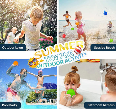 Feilifan Reusable Water Balloons 18 Pack, Single-handed Self-Sealing Quick Fill, Bee Nest Splash Balls with Mesh Storage Bag, for Pool Kid Teen Ou...