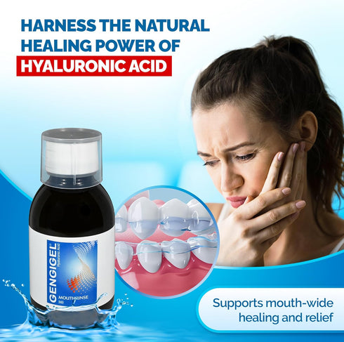 Hyaluronic Acid Mouthrinse (150 ml), Oral Care Solution for Gum Health, Reduces Discomfort & Promotes Healing, Relieves Gum Recession & Gingivitis...