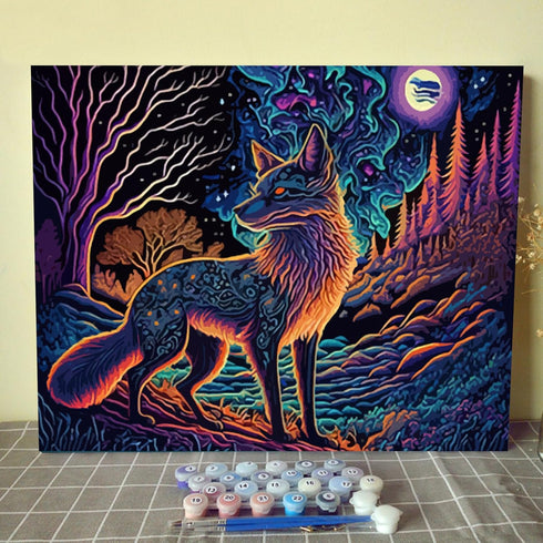 Aihonmin DIY Paint by Numbers for Adults Kids Beautiful fox Pattern Paint by Numbers DIY Painting Acrylic Paint by Numbers Painting Kit Home Wall ...