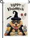 Golden Retriever Happy Halloween Garden Flags for Outside, Halloween Witch Hat Dog Garden Flag, Burlap Holiday Dog Welcome Yard Flag 12x18 Inch Do...