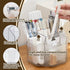 Clear Rotating Pen Holder 5 Compartments, 360 Degree Spinning Desk Organizer, Office Marker Crayon Organizer Storage, Pencil Cup Caddy for Art Sup...