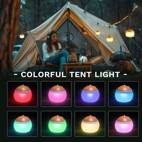 Camping Lantern, 4 Light Modes LED Camping Lantern with Hanging Hook Silicone Rechargeable Camping Light Battery Operated Waterproof Tent Light fo...