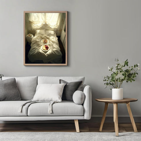 Posterizer 1 pcs-A surprise breakfast in bed-cute Valentine's Day poster-Romantic Art-Holiday Poster Collection-Gift for Couples boyfriend girlfri...