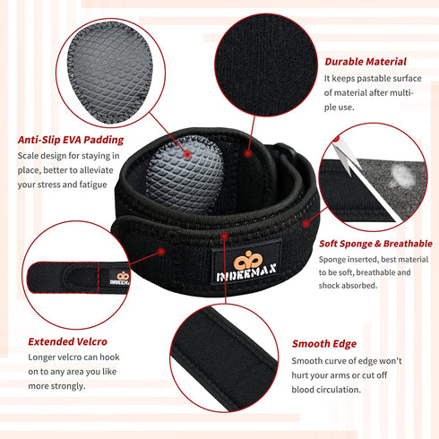 INDEEMAX Tennis Elbow Brace for Men & Women Golfers Tennis Elbow Strap Pain Relief Tendonitis Elbow Brace Adjustable Forearm Band with Compression...