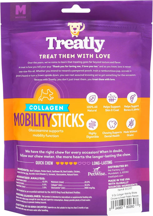 Collagen Smart Sticks Dog Treats - Chicken & Sweet Potato Flavor, 9oz/1 Pack...