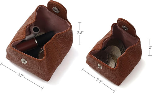 Cockatoo Genuine Leather Coin Pouch Change Holder, Mini Snap Pocket Wallet for Men Women (Black, Large)...
