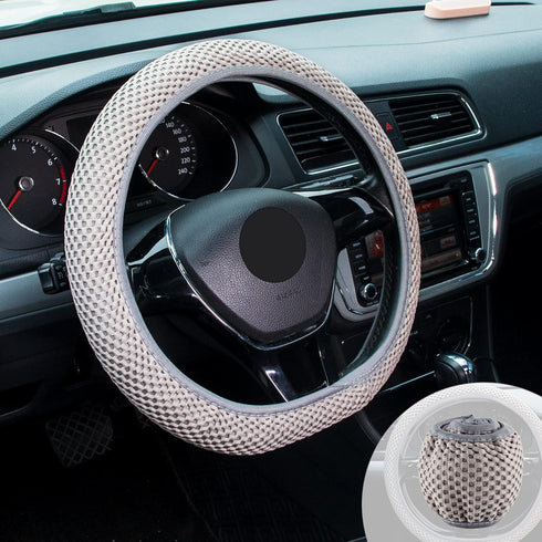 Car Stretch Elastic Steering Wheel Cover, Car Wheel Cover, Microfiber Breathable Ice Silk, Anti-Slip Steering Wheel Protector, Car Interior Access...