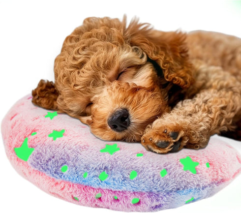 Pillow for Cats, Dog Cat Neck Pillow Soft Fluffy Pet Calming Toy Half Donut Cuddler, U-Shaped Pillow for Pet, Joint Relief Sleeping Improve(Pink)...