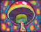 Posterizer 1 pcs- psychedelic funky hippie colorful rainbow mushrooms 1-Abstract & Modern Art-Fantasy & Fiction Art- Living Room Bedroom Decor- un...