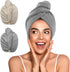 YFONG 2 Pack Microfiber Hair Towel Wrap for Women, Super Absorbent Quick Dry Hair Turban for All Hair Style Anti Frizz, Large Hair Drying Towel wi...