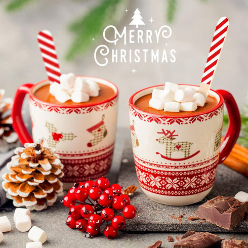 100 Pieces Wooden Spoons Disposable 5.5'' Christmas Disposable Wooden Spoon Pattern Wooden Spoons for Hot Chocolate Wooden Tasting Spoons for Cake...