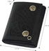 BLACK GENUINE LEATHER Trifold Biker's Eagle Wallet ID Card Holder With Chain...