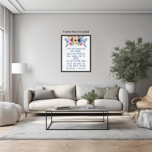 Posterizer 1 pcs-i am the daughter of a king-Bible verses-Kids Room Art-Religious Posters-Gifts for Christians-decor for Girls, Teens Bedroom- UNF...