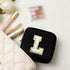 HBselect Small Makeup Bag Personalized Initial Letter Mini Makeup Bags Nylon Chenille Letter Patch Cosmetic Bag Cute Waterproof Pouch Travel Toile...
