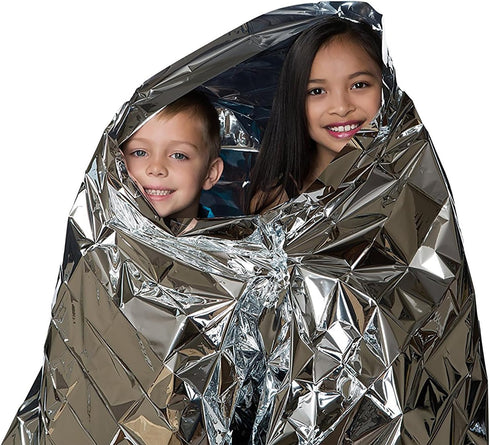 Emergency Foil Thermal Blanket (Pack of 6), Survival Blankets Perfect for Outdoors, Hiking, Survival, Marathons or First Aid...