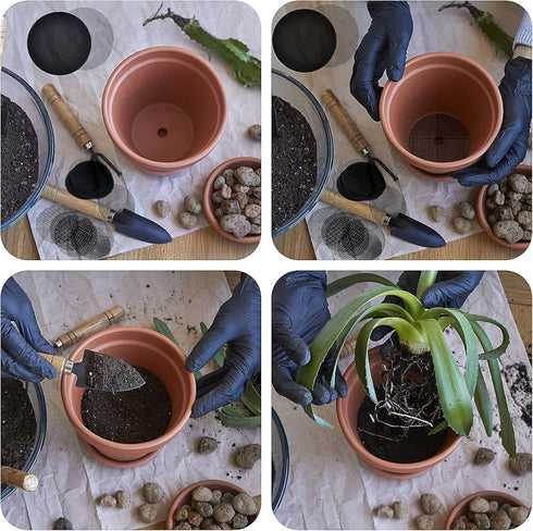 60 PCS Flower Pot Hole Mesh Pad 4 Inch Round Drainage Hole Screens Garden Plant Bonsai Pot Bottom Grid Mat Plastic Mesh Screen Breathable Gasket f...