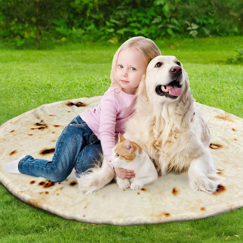 mermaker Burritos Tortilla Throw Blanket 2.0 Double Sided 47 inches for Adult and Kids, Giant Funny Realistic Food Blanket, 285 GSM Novelty Soft F...