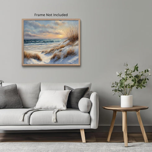 Posterizer 1 pcs-snowy winter nature scene in oil painting style-8-Landscape & Nature Art-GIft for Men Women Teens-Living Room Bedroom Decor- unfr...