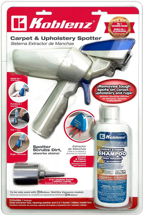 Koblenz 45-0996-00-7 Carpet-Upholstery Cleaner Kit, Fits All 1 1/4 in Wet-Dry Vacuums, White+Clear View Extractor Shield...