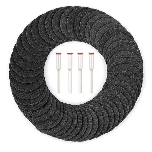 54PCS Rotary Tool Cut Off Wheel Set 1-1/4'' Reinforced Fiberglass Cutting Tool Wheel Discs Included 4Pcs Mandrels Rotary Tool Accessories for Cutt...