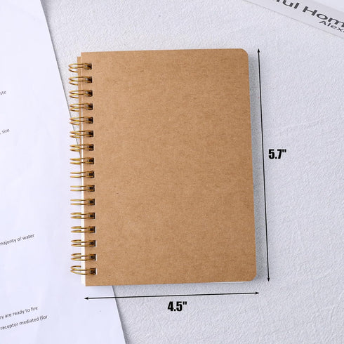 Koogel 4PCS Mini Spiral Notebooks, Spiral Journal Notepads Small Kraft Cover Notepads Ruled Pocket Notebooks for Note Taking Office School Supplie...