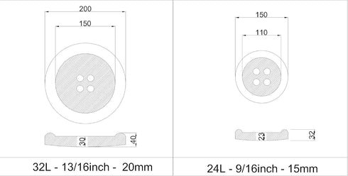Shell(Mother of Pearl) Button for Suits, Blazers, Coats, Pants, Activity Wears. Dark Grey Color/3 Sizes as 1 Pack(36pcs Shell Buttons+12pcs Inner ...