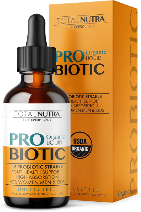 Liquid Probiotic for Women Men & Kids – USDA Organic Acidophilus Probiotic Liquid & Alfalfa Blend – Vegan Probiotic for Gut Health – Dairy, Gluten...