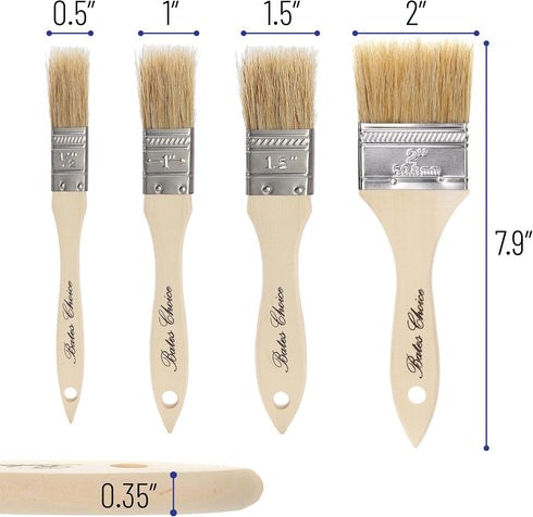 Bates- Chip Paint Brushes, Assorted Sizes, 24 Pack, Natural Bristle Painting Brushes, Paint Brushes Set, Chip Brush, Painting Brush, Wood Stain Br...